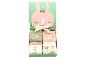 ATRAFEN 4 Paar süße lustige Damen Socken in Geschenkbox, bunte Sneaker Socken für Frauen und Mädchen, tolle Geschenkidee für besonderen Anlass, Geburtstagsgeschenk, Muttertag, EU 35-40 (Osterhasen 4 Paar)