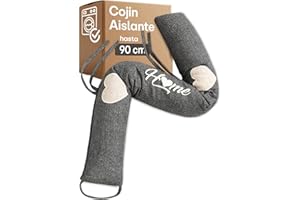 Praknu Burlete Protector contra Frío y Viento 90 cm - Lavable - Ahorra Energía - Extra Pesado - para Puertas y Ventanas - Gris