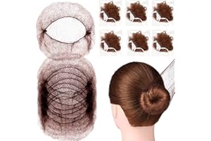 Kireida® Zestaw 20 pojedynczo zapakowanych niewidocznych siatek na włosy, zestaw do robienia koków z elastyczną krawędzią, siatką na włosy, niewidoczne, długie i krótkie włosy brązowe