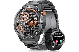 NAIXUES Smart Watch for Men Answer/Make Call, 1.43" AMOLED Always-On Display Fitness Tracker with Heart Rate, 100+ Sports Mode IP68 Smartwatch Android iOS