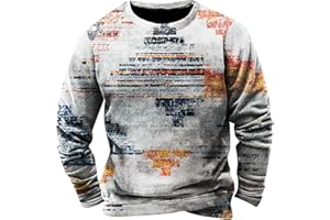 SOOUICKER Sweatshirt Herren Kariert Winterpullover Herren Bunt Pullover Herren Ohne Kapuze Sweatshirt Herren Print Vintage Pulli Herren Rundhals Pullover mit Aufdruck Sweatshirt Herren Sport