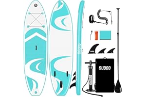 NO. 32 Inflatable Stand Up Paddle Board 10'x30"x6" Ultra-Light Inflatable Board | SUP Board Set Included Inflatable Paddle Board/Adj Paddle/Pump/Backpack/3 Fins/Leash/Non-Slip Deckpad/Repair Kit
