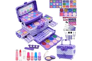 EVACOK Kinderschminke Set Make Up Set - Kinder Schminkset,Kinder Schminkkoffer Mädchen Spielzeug, Halloween Weihnachts Geburtstags Geschenke für Mädchen 4-12Jahre Purple…