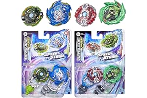 Toptoys2u Bargain Bundles Bey-Blade Burst Surge Speedstorm – Evo Helios Blazebringer, Jormuntor J6 & Origin Achille A6, Tyros T6 – Lot de 2 lames Bey-Blades