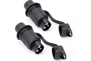 DARKGUARD 2 pezzi Spina 3 Poli Trattore 12v 24v,Spina 3Poli per Rimorchio Camion Norma DIN 9680,Impermeabile,Spina 3Poli per Macchine Agricole,Spina 3Poli 12v Maschio per Trattori Barca RV (Spina M2)