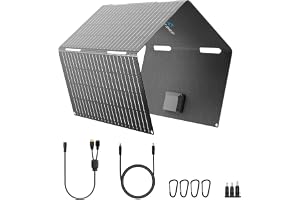 60 W bärbar vikbar solpanel med USB 18 V DC-utgång för Power Station | 3,53 pund, ETFE 23,5 % effektivitet, IP67, PD3.0 USB-C och QC3.0 USB-A snabbladdning, för camping, husbil