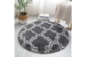 VanderHOME nowoczesny dywan do salonu, wygodny dywan podłogowy Shaggy super miękki dywan antypoślizgowy do salonu, sypialni (czarny, 100 x 100 cm)