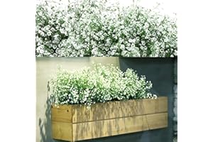 WILLBOND 12 Bundles Artificial Shrubs Bushes Faux Flowers Outdoor Decorative Artificial Shrubs Bushes for Floral Arrangement, Table Centerpiece, Home Garden Decor (White)