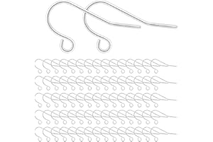 MengH-SHOP Earring Hooks 925 Silver Plated Ear Wires Fish Hook Earring for DIY Jewelry Customize Making 300 Pcs, Silver