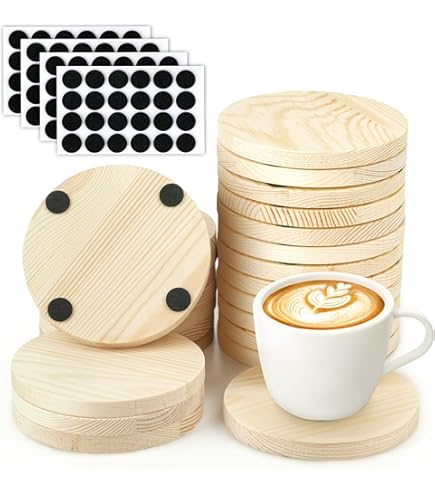 IVEI DIY vierkante MDF onderzetters Set van 6 & DIY-lade (10 x 9) -MDF effen houten onderzetters vierkante vormige lege uitsparingen voor het schilderen van houtplaat, decoupage, kunstwerk en decoratie