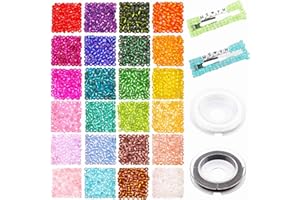 PRETTME 4mm Glass Seed Beads for Bracelet Making Kit,1920pcs 6/0 Small Pony Tiny Beads for Embroidery Necklaces Earrings Crafting, Jewellery Making Kit