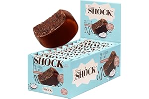 ‎FITNESSHOCK FitnesSHOCK Protein Cookie Schoko-Brownie Geschmack Kokos, ohne Zusatz von Zucker, Kekse mit 15% Eiweiß, sättigende Ballaststoffe, low carb, weiche Konsistenz, 10x50g