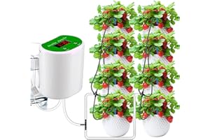 QKTYB Automatyczny system nawadniania, zasilanie USB, zestaw do automatycznego nawadniania kropelkowego, 8 urządzeń do nawadniania roślin świątecznych do roślin doniczkowych do wnętrz, wyświetlacz LED, DIY,