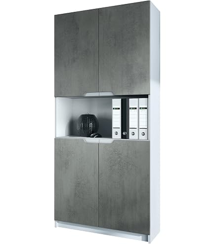 Commode/buffet Logan 2 Portes - 82x78x37 Cm - Noir Mat - Soft Close - Fabriqué En Allemagne - 10