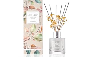 Airkeep Reed Diffuser Set, Cedar Wood Home Fragrance, 100ml Reed Diffuser with 8 Sticks, for Bathroom & Living Room Decor