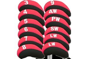 AXKAL Golf Iron Head Covers Neoprene numbers Value 12 Pcs Set, Golf Iron Headcovers Protector for Club Mens Elasticity Protable Fit All Brands Not Visible