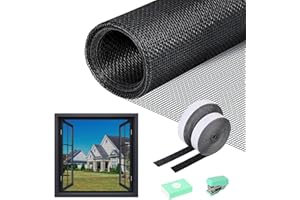 AFXXE Rouleau Moustiquaire,Découpable Moustiquaire fibre de verre,Résistant aux UV Moustiquaire au Metre,Filet Anti Moustique Fenetre 250 x 120cm DIY Moustiquaire Noir