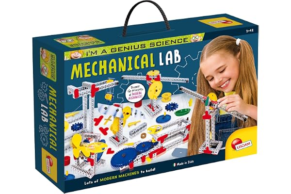 Lisciani - I'm a Genius Science - Laboratoire de Mécanique - Kit Scientifique et Educatif - Expériences - Machines à Construire - Pour Enfants de 7 à 12 ans