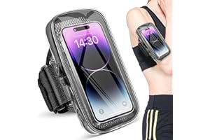 HAISSKY Klarer Handyhalter-Armbandärmel zum Laufen,Sportarmbandhülle für iPhone 14 Plus 13 Pro Max 12 11 X XS Samsung Android,universelle Armbandtasche mit Schlüssel- und Kartenfach für Workout,Übung,Fitness