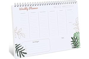 KMQOY Weekly Planner Note Pad 52 Tear-Off Sheets, 7.5 x 9.6" Desk Weekly To Do List Notepad, DUOJUN-TDP -165, GREEN LEAF