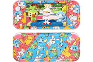 DLseego Switch Lite Skin Sticker,Mignon Animal Autocollant de Film de Peau D'enveloppe Complète Durable Ensemble Complet de Protection Anti-Rayures Accessoires pour Switch Lite - Pokémon