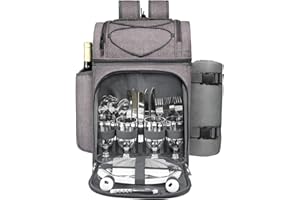 Hap Tim Sac à Dos de Pique-Nique Isotherme pour 4 Personnes, Cadeaux de fête prénuptiale Cool pour mariée, Cadeaux de fiançailles pour Couples Nouvellement engagés, Cadeaux de Mr et Madame (36079-G)