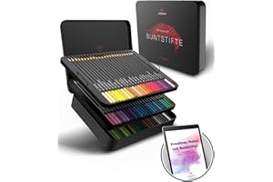‎LIEBERGE LIEBERGE Premium Buntstifte Set in Metallschatulle – 72 Farben – hochpigmentierte Colored Pencils – bruchsicher, weiche Farbabgabe | Malstifte für Erwachsene, Kinder und Künstler (Metallschatulle)