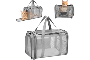 Lociban Borsa per il trasporto del gatto, borsa di trasporto per cani traspirante e pieghevole, custodia di trasporto per gatti con tracolla regolabile, gabbia per trasporto per gatti e cani, viaggio