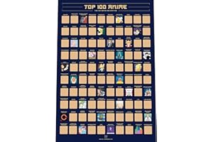 Enno Vatti Top 100 Anime Scratch Off Poster - Rubbelposter Der Besten Japanischen Animationen Aller Zeiten | 42 X 60 Cm | Anime Merch Geschenke | Japan Deko Zum Abrubbeln |