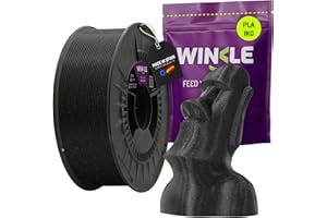 WINKLE FEED YOUR PRINTER WINKLE Filamento PLA HD Glitter (Partículas) Negro Galaxia | Filamento Impresora 3D | Filamento PLA 1,75mm 1kg | Precisión Dimensional | PLA Negro | Aspecto Purpurina | Bobina 1kg