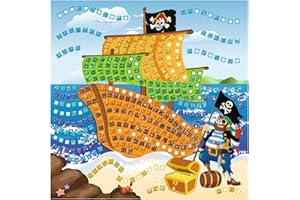 Ursus 8420005 - Moosgummi Mosaikbild Glitter, Pirat, zum Gestalten eines Moosgummi Bildes, Set mit 432 Moosgummistickern in verschiedenen Farben, Vorlage, Aufsteller, inklusive Bastelanleitung, Mittel