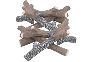 Carlo Milano Bioethanol Kamin Dekos: 8er-Set Deko-Äste für Bioethanol-Öfen, hitzebeständige Keramik (Holz Ethanol Kamin, Dekoration Holzoptik, Keramikholz direkt ins)