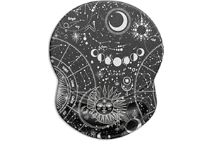 ITNRSIIET Podkładka pod mysz, ergonomiczna podkładka pod mysz z żelową podpórką pod nadgarstek, podkładka pod mysz do gier z lycrą, antypoślizgowa podstawa PU do komputera, laptopa, domu, biura i podróży, ducha nieba