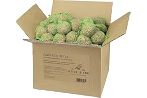 EST. 2018 LITTLE BIRDS CARE FOR NATURE Bolas de Grasa para Pájaros al Aire Libre 100 Piezas 9 kg - Comida Pajaros - Alimento para pájaros al Aire Libre - Comida Aves Silvestres - 100% Natural