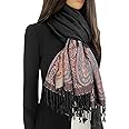 The Accessory Co. Women Pashmina Scarf Shawl Wrap - Large Long Paisley Floral Rainbow Ladies Scarves, Wearable Blanket Scarf, Womens Winter Scarfs, Indian Shawl Wedding Evening Stole, Head Scarf Neck