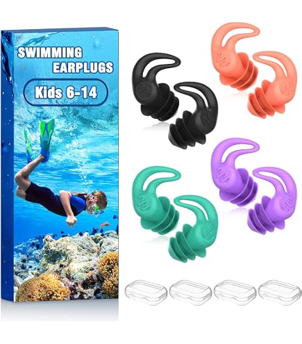 WaterDam – Tappi Per Le Orecchie Da Nuoto, Impermeabili, A 2 Flange, Misure Multiple, Anti-otite, Ultra Comodi