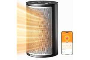 GoveeLife Termoventilatore a risparmio energetico, intelligente in ceramica, riscaldatore elettrico con app con termostato, timer 24 ore, riscaldamento elettrico da 1500 W, per stanze, camera da