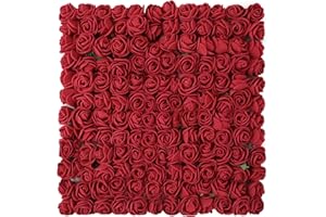 MWOOT 144 Pieces Rouge Foncé Fleurs Artificielles, Mini Rose en Mousse, Petite Fausse Rose pour DIY Saint Valentin Mariage Fête Festival Halloween Décoration, 2.5CM Fausses Fleurs