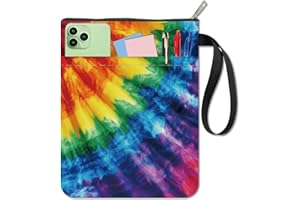 CRASPIRE Rainbow Colored Book Sleeve Protector with Zipper Waterproof Canvas Pouch Double-Sided Covers for Book Lovers Hardcover Notebook Bible Journal Textbooks Paperbacks Student Gift 11 x 8.66 Inch