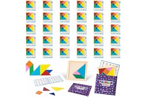 BONNYCO Tangram-Pussel 30-Pack för Barn. Kreativa Fyllningar för Kalaspåsar och Skolfavoriter, Små Pedagogiska Leksaker Fanta
