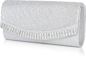 BAIGIO Pochette Elegante, Clutch Donna Cerimonia Borsetta da Sera Strass Borsa a Tracolla per Matrimonio Festa