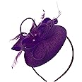 Caprilite Bead Round Pillbox Loop Sinamay Headband Fascinator for Women Wedding Ascot Races