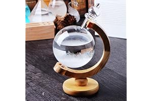 TUZSOCR Storm Glass Weather Predictor,Weather Predicting Station,Globe-Shaped Weather Glass Weather Station,Decorative Crystal Ball Weather Predictor,Great Gift for Office Desktop Home Decorative (style 3)