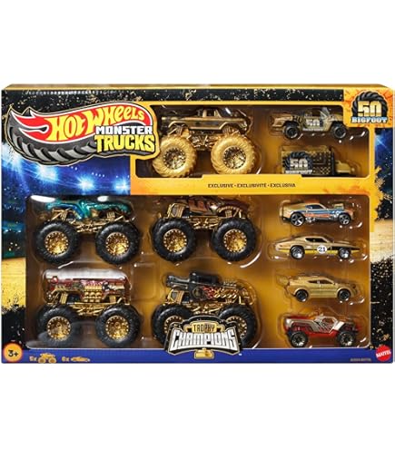 Monster Jam, Official Pack of 9 Monster Trucks 1:64 Scale Toy for