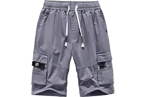 APTRO Mens Cargo Shorts Combat Casual Cotton Elastic Waist Shorts with Multi Pockets Workwear CG01