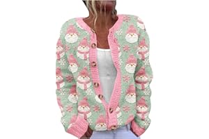 KQIVAM Weihnachts Strickjacke Pullover Damen Blitzangebote Weihnachtsjacke Weihnachten Gestricktes Pullover Lustige Cardigan Schön Weihnachtsmotiv Ugly Christmas Sweater Weihnachtspullover Sweatshirt