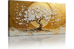 hyidecorart Quadro Moderno Soggiorno, 50x100 cm Quadri Grandi Dimensioni, Quadro Albero Della Vita Paesaggio Naturale, Stampe su Tela Decorazione Parete per Camera Ufficio Sala