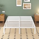 Lutown-Teen Metal Bed 160 x 200 cm, Height 30.5 cm, 160 x 200 cm Frame with Curved Steel Corner Legs, Under Bed Storage, Easy