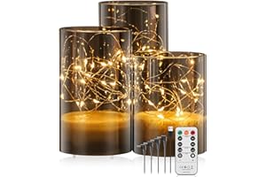 Forever Speed Zestaw 3 świec LED do wielokrotnego ładowania, 1000 mAH, bajkowe światło z pilotem, dekoracyjna świeczka Led bezpłomieniowa, na imprezę, do dekoracji domu, wesel, kolor szary