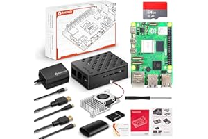 SANOOV RasTech Raspberry Pi 5 16GB Kit 64GB Edition con Active Cooler, alimentatore USB-C 27W 5.1V5A, scheda Pi 5 16GB, kit lettore schede 64GB, Pi 5 Fall, doppio cavo 4K HD Out e manuale utente